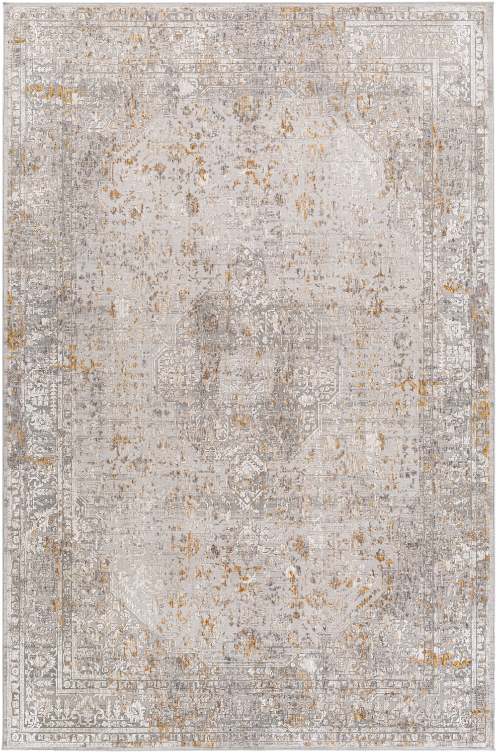 Carmel CRL-2318 Traditional Polyester Rug CRL2318-912 Taupe, Light Gray, Mustard, White, Camel 100% Polyester 9' x 12'