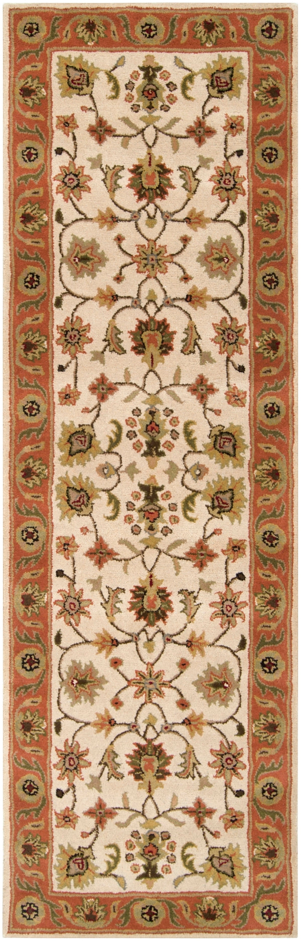 Crowne CRN-6004 Traditional Wool Rug CRN6004-268 Beige, Camel, Dark Brown, Black, Khaki, Dark Red, Medium Gray, Wheat, Taupe 100% Wool 2'6" x 8'