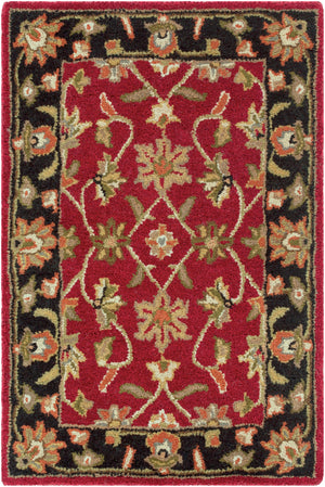 Crowne CRN-6013 Traditional Wool Rug CRN6013-913 Garnet, Black, Camel, Khaki, Clay, Charcoal, Dark Brown, Tan, Moss, Taupe 100% Wool 9' x 13'