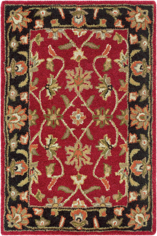 Crowne CRN-6013 Traditional Wool Rug CRN6013-913 Garnet, Black, Camel, Khaki, Clay, Charcoal, Dark Brown, Tan, Moss, Taupe 100% Wool 9' x 13'