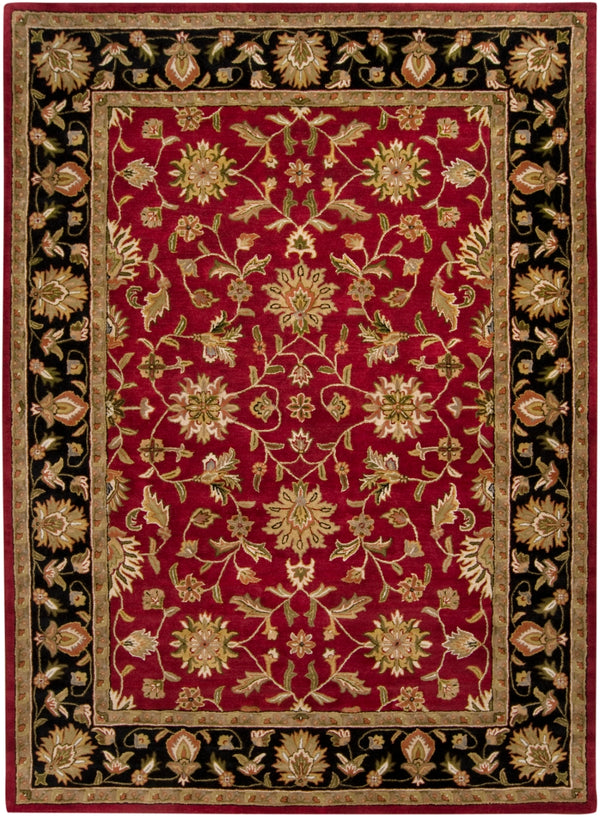 Crowne CRN-6013 Traditional Wool Rug CRN6013-811 Garnet, Black, Camel, Khaki, Clay, Charcoal, Dark Brown, Tan, Moss, Taupe 100% Wool 8' x 11'