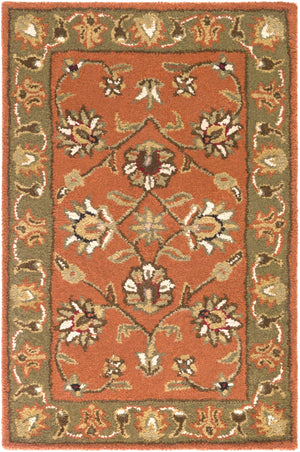 Crowne CRN-6019 Traditional Wool Rug CRN6019-913 Camel, Dark Brown, Black 100% Wool 9' x 13'