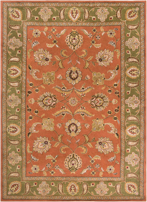 Crowne CRN-6019 Traditional Wool Rug CRN6019-811 Camel, Dark Brown, Black 100% Wool 8' x 11'