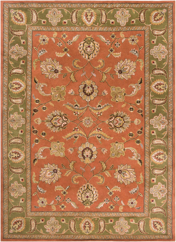 Crowne CRN-6019 Traditional Wool Rug CRN6019-811 Camel, Dark Brown, Black 100% Wool 8' x 11'