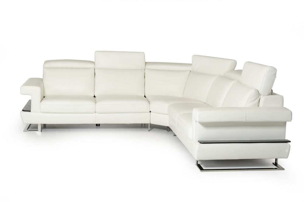 VIG Furniture Estro Salotti Crosby - Italian Modern White Leather Sectional Sofa VGNTCROSBY-WHT