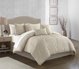 Meredith Beige King 6pc Comforter Set