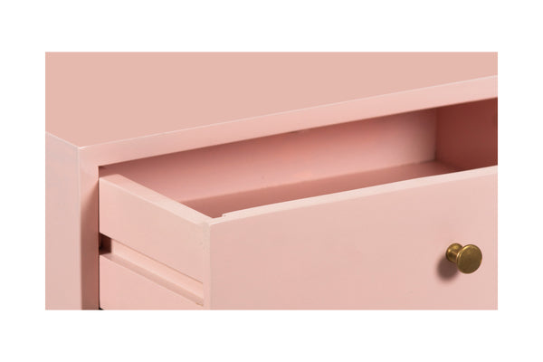 Porter Designs Capri Solid Wood Modern Nightstand Pink 04-108-04-6845