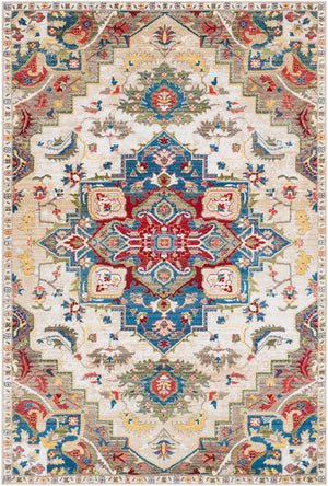 Crafty CRT-2303 Traditional Polypropylene Rug CRT2303-9123 Navy, White, Khaki, Camel, Burnt Orange, Dark Red, Olive, Bright Yellow, Saffron, Dark Brown 100% Polypropylene 9' x 12'4"