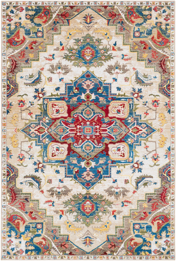 Crafty CRT-2303 Traditional Polypropylene Rug CRT2303-9123 Navy, White, Khaki, Camel, Burnt Orange, Dark Red, Olive, Bright Yellow, Saffron, Dark Brown 100% Polypropylene 9' x 12'4"