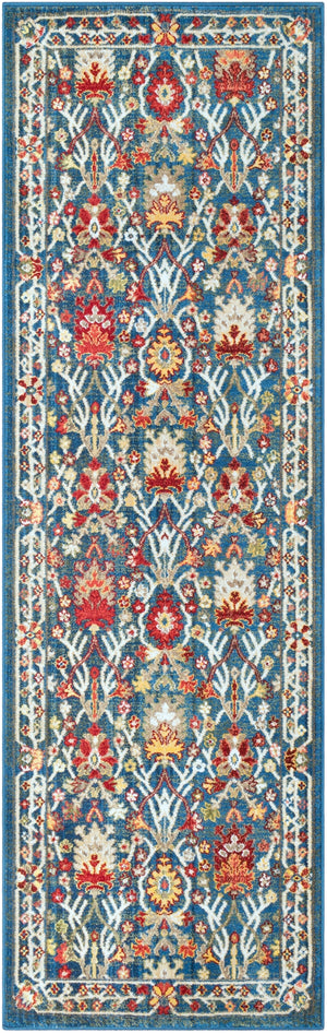 Crafty CRT-2308 Traditional Polypropylene Rug CRT2308-26710 Navy, Khaki, White, Burnt Orange, Dark Red, Olive, Bright Yellow, Saffron, Dark Brown 100% Polypropylene 2'6" x 7'10"
