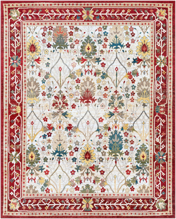 Crafty CRT-2309 Traditional Polypropylene Rug CRT2309-710910 Dark Red, Burnt Orange, White, Khaki, Navy, Olive, Bright Yellow, Saffron, Dark Brown 100% Polypropylene 7'10" x 9'10"