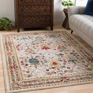 Crafty CRT-2311 Traditional Polypropylene Rug CRT2311-9123 Dark Red, White, Khaki, Camel, Dark Brown, Olive, Burnt Orange, Navy, Bright Yellow, Saffron 100% Polypropylene 9' x 12'4"