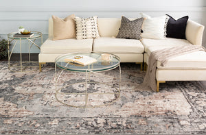 Chelsea CSA-2304 Traditional Polypropylene Rug CSA2304-710SQ Charcoal, Dark Brown, Camel, Medium Gray, Ivory 100% Polypropylene 7'10" Square