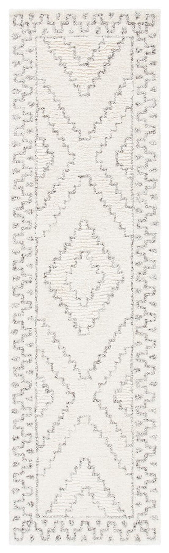 Casablanca 205 Bohemian Hand Tufted 80% Wool, 10% Polyester, 10% Cotton Rug Grey / Ivory