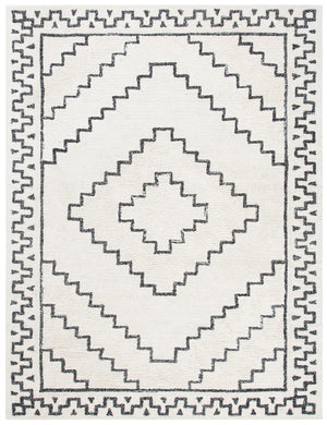Casablanca 205 Bohemian Hand Tufted 80% Wool, 10% Polyester, 10% Cotton Rug Black / Ivory