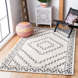 Casablanca 205 Bohemian Hand Tufted 80% Wool, 10% Polyester, 10% Cotton Rug Black / Ivory