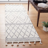 Casablanca 491 With Tassel Bohemian Hand Woven 100% Wool Pile Rug Ivory / Black