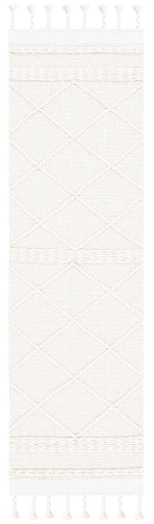 Casablanca 575 With Tassel Handloomed 80% Wool, 20% Cotton Bohemian Rug Beige / Ivory 80% WOOL, 20% COTTON CSB575B-8