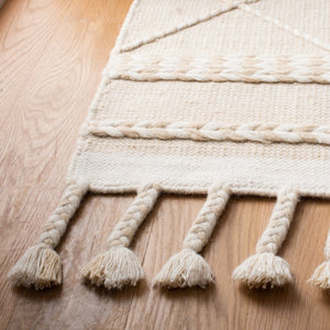 Casablanca 575 With Tassel Handloomed 80% Wool, 20% Cotton Bohemian Rug Beige / Ivory 80% WOOL, 20% COTTON CSB575B-8