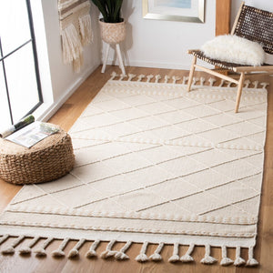Casablanca 575 With Tassel Handloomed 80% Wool, 20% Cotton Bohemian Rug Beige / Ivory 80% WOOL, 20% COTTON CSB575B-8