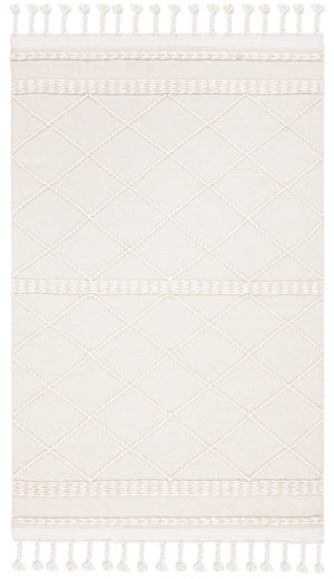 Casablanca 575 With Tassel Handloomed 80% Wool, 20% Cotton Bohemian Rug Beige / Ivory 80% WOOL, 20% COTTON CSB575B-8