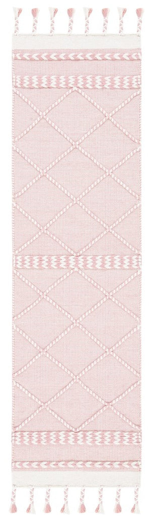 Casablanca 575 With Tassel Handloomed 80% Wool, 20% Cotton Bohemian Rug Pink / Ivory 80% WOOL, 20% COTTON CSB575U-8