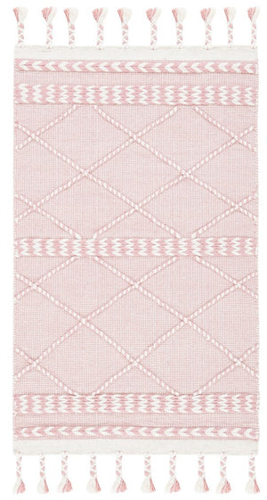 Casablanca 575 With Tassel Handloomed 80% Wool, 20% Cotton Bohemian Rug Pink / Ivory 80% WOOL, 20% COTTON CSB575U-8