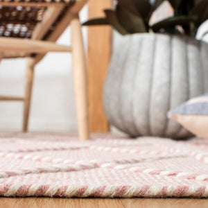 Casablanca 575 With Tassel Handloomed 80% Wool, 20% Cotton Bohemian Rug Pink / Ivory 80% WOOL, 20% COTTON CSB575U-8