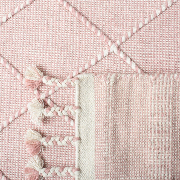 Casablanca 575 With Tassel Handloomed 80% Wool, 20% Cotton Bohemian Rug Pink / Ivory 80% WOOL, 20% COTTON CSB575U-8