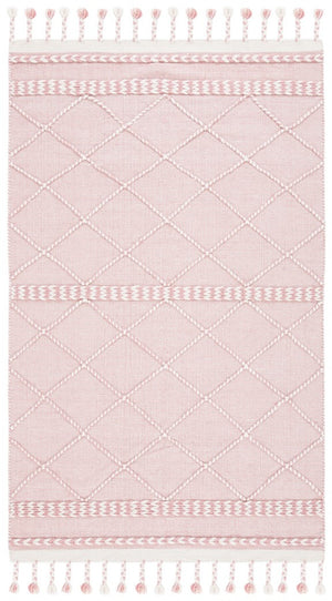 Casablanca 575 With Tassel Handloomed 80% Wool, 20% Cotton Bohemian Rug Pink / Ivory 80% WOOL, 20% COTTON CSB575U-8