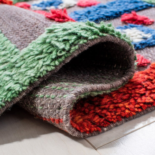 Casablanca 576 With Tassel Handloomed 80% Wool, 20% Cotton Bohemian Rug Blue / Green 80% WOOL, 20% COTTON CSB576N-8