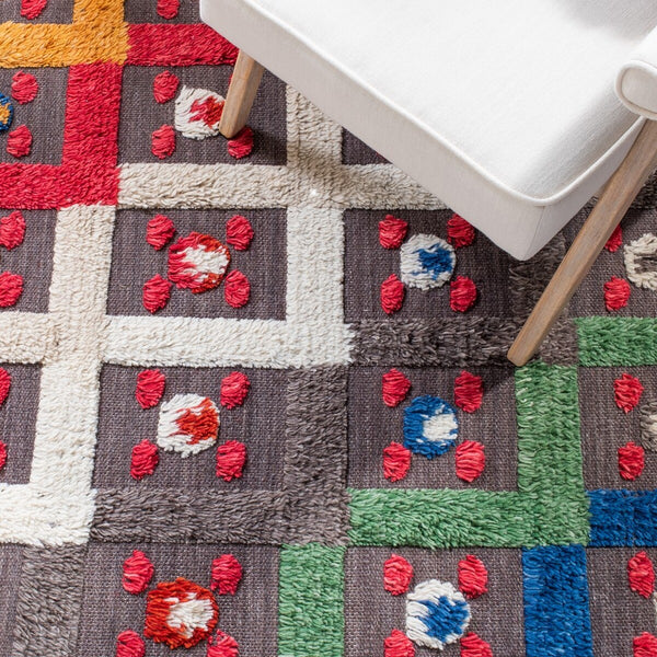 Casablanca 576 With Tassel Handloomed 80% Wool, 20% Cotton Bohemian Rug Blue / Green 80% WOOL, 20% COTTON CSB576N-8