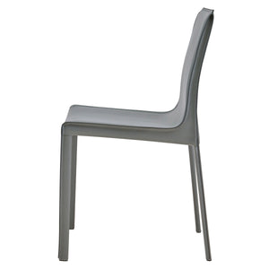 Gervin Recycled Leather Chair Set of 2 - Modern Minimalist Design with Sturdy Steel Frame