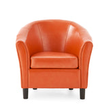 Napoli Transitional Bonded Leather Club Chair, Orange