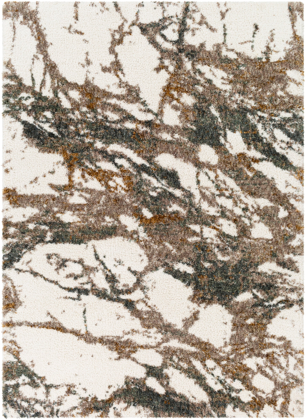 Celestial Shag CSG-2303 Modern Polyester Rug CSG2303-71010 Cream, Taupe, Medium Gray, Dark Green, Sage, Mustard, Dark Brown 100% Polyester 7'10" x 10'