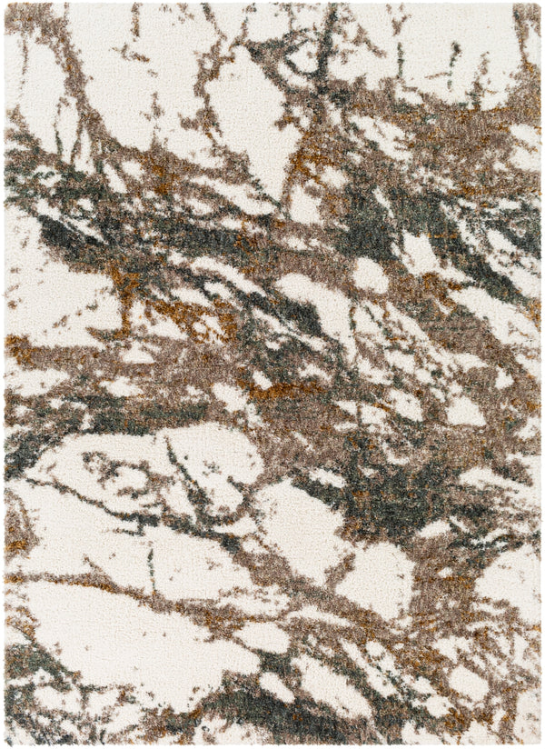 Celestial Shag CSG-2303 Modern Polyester Rug CSG2303-71010 Cream, Taupe, Medium Gray, Dark Green, Sage, Mustard, Dark Brown 100% Polyester 7'10" x 10'