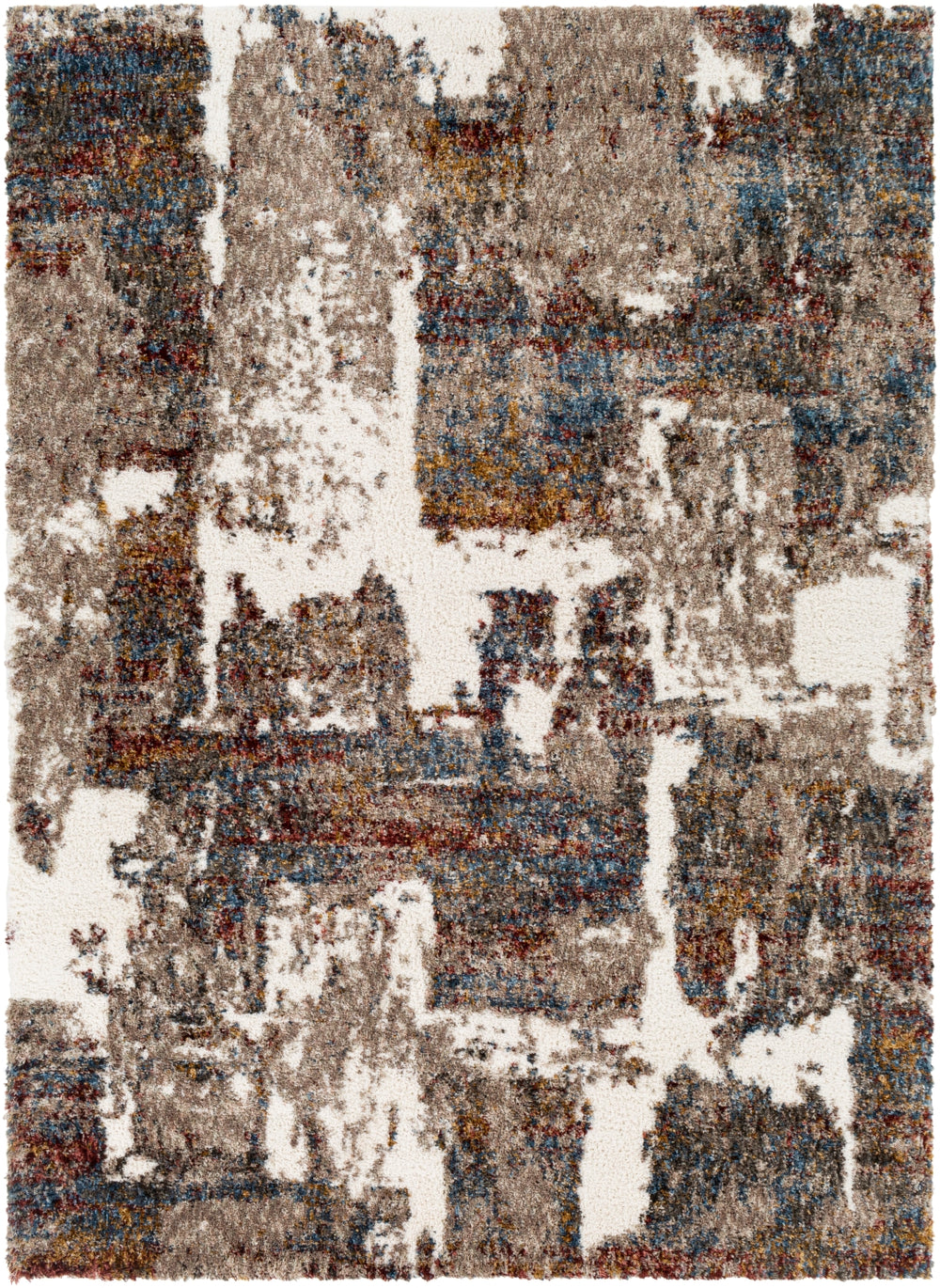 Celestial Shag CSG-2305 Modern Polyester Rug CSG2305-679 Taupe, Medium Gray, Navy, Denim, Cream, Burgundy, Rose, Mustard, Sage 100% Polyester 6'7" x 9'