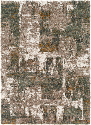 Celestial Shag CSG-2306 Modern Polyester Rug CSG2306-679 Taupe, Medium Gray, Dark Green, Sage, Cream, Mustard, Dark Brown 100% Polyester 6'7" x 9'