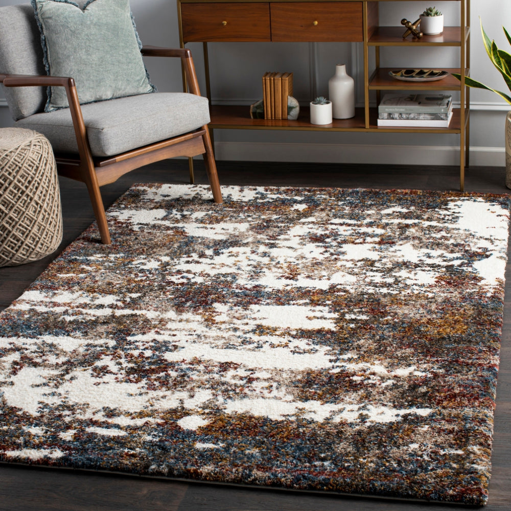 Celestial Shag CSG-2307 Modern Polyester Rug CSG2307-679 Teal, Dark Blue, Denim, Burgundy, Rose, Sage, Dark Green, Mustard, Cream 100% Polyester 6'7" x 9'
