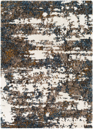 Celestial Shag CSG-2308 Modern Polyester Rug CSG2308-679 Denim, Navy, Cream, Medium Gray, Mustard, Dark Brown, Taupe, Camel 100% Polyester 6'7" x 9'