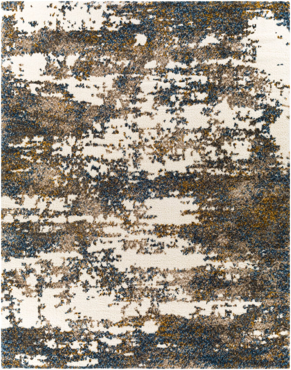 Celestial Shag CSG-2308 Modern Polyester Rug CSG2308-71010 Denim, Navy, Cream, Medium Gray, Mustard, Dark Brown, Taupe, Camel 100% Polyester 7'10" x 10'