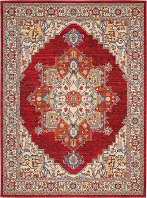 Nourison Majestic MST05 Persian Machine Made Loom-woven Indoor only Area Rug Red 8'6" x 11'6" 99446713513