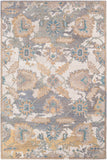 Classic Nouveau CSN-1008 Traditional Wool Rug CSN1008-810 Cream, Medium Gray, Camel, Wheat, Teal, Seafoam, Bright Orange 100% Wool 8' x 10'