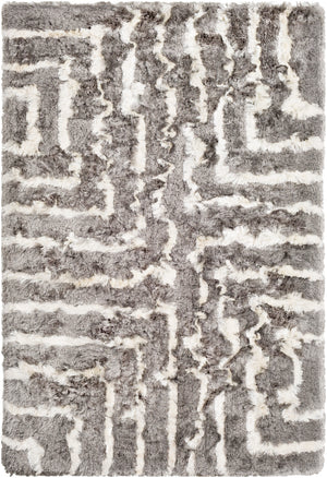 Corsair CSR-1005 Modern Polyester Rug CSR1005-810 Medium Gray, Cream 100% Polyester 8' x 10'