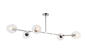 Bethel Chrome Chandelier in Metal & Glass