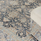 Nourison kathy ireland Home Malta MAI09 Vintage Machine Made Power-loomed Indoor only Area Rug Navy 9' x 12' 99446376008