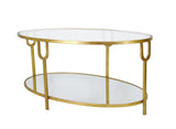CT301 Gold Oval Coffee Table