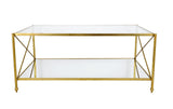 CT302 Gold Rectangle Coffee Table