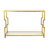 Zeugma CT372 Gold Console with Two Shelves