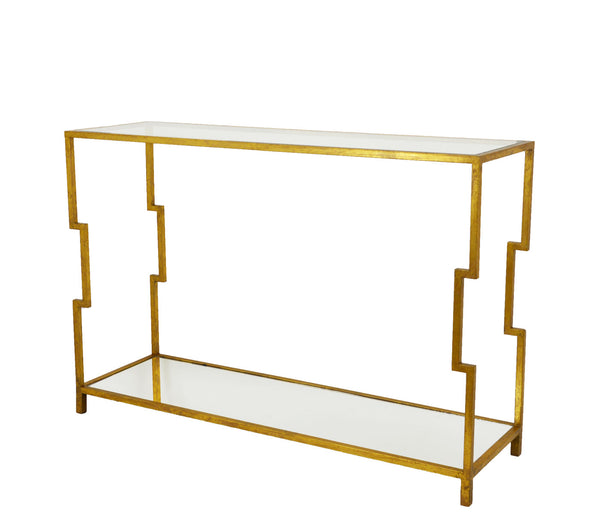 Zeugma CT372 Gold Console with Two Shelves